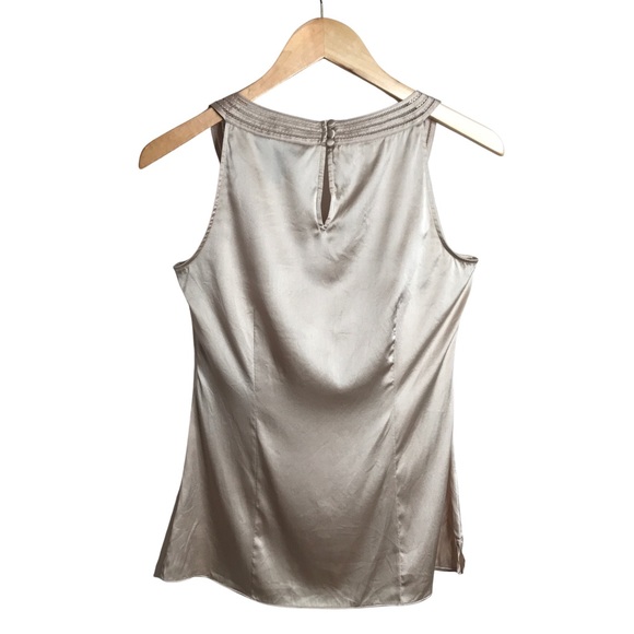 Gold Silk High Neck Flowing Sleeveless Top by White House Black Market XS - Picture 2 of 7